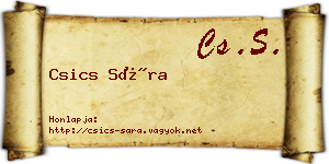 Csics Sára névjegykártya
